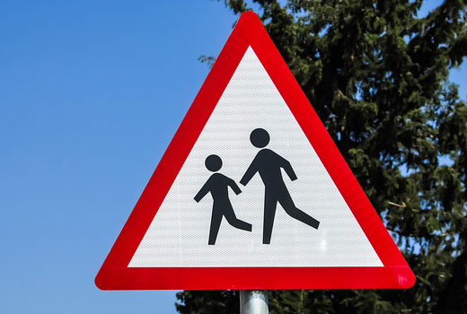 velocidad maxima con niños cruzando